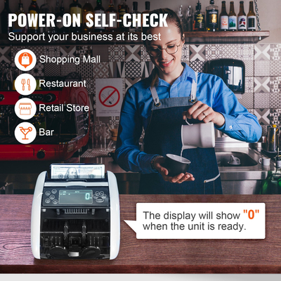 Μετρητής λογαριασμών VEVOR Money Counter Machine με ανίχνευση πλαστών UV MG IR DD