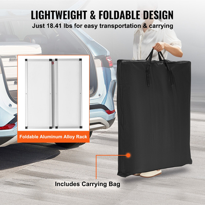 VEVOR Portable Tradeshow Podium Podium, 30,91&quot; x 14,96&quot; x 71,46&quot;, Εκθεσιακό περίπτερο πάγκου έκθεσης με τοίχο, πτυσσόμενο πτυσσόμενο τραπέζι λιανικής πώλησης μπαρ με ράφι αποθήκευσης/τσάντα μεταφοράς