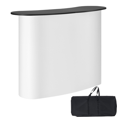 VEVOR Portable Tradeshow Podium Podium, 51,18&quot; x 18,31&quot; x 37,4&quot;, Εκθεσιακός πάγκος έκθεσης με τοίχο, Πτυσσόμενος πίνακας προώθησης λιανικής μπαρ Pop Up Podium με ράφι αποθήκευσης, τσάντα μεταφοράς