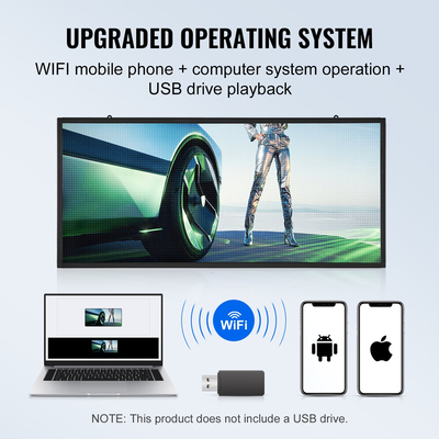 VEVOR 67x35cm Προγραμματιζόμενη πινακίδα LED Πίνακας οθόνης κύλισης P5 Full Color