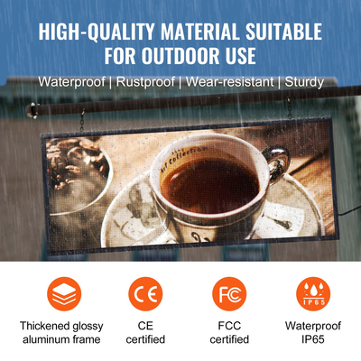 VEVOR 99x41cm Προγραμματιζόμενη πινακίδα LED Πίνακας οθόνης κύλισης P6 Full Color