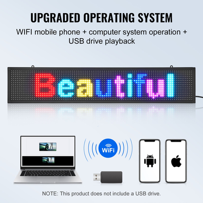 VEVOR 99x19cm Προγραμματιζόμενη πινακίδα LED Πίνακας οθόνης κύλισης P10 Full Color