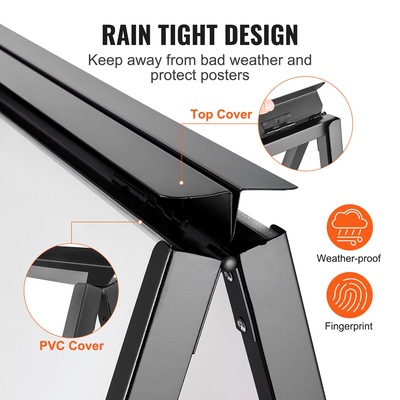 Πινακίδα VEVOR A Frame Sidewalk, Στήριγμα συρόμενης πινακίδας βαρέως τύπου 24x36 ιντσών, πτυσσόμενες επιγραφές σάντουιτς διπλής όψεως, αφίσα πινακίδας από χάλυβα πεζοδρομίου για υπαίθριες επιχειρήσεις στο δρόμο (μόνο πλαίσιο)