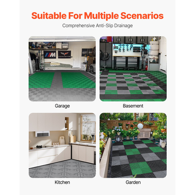 VEVOR Drainage Mat Drainage Floor Mat 12&quot; x 12&quot; Modular Interlocking Cushion