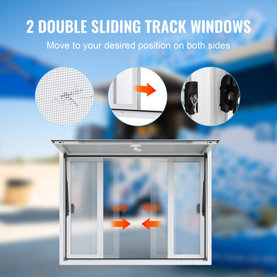 VEVOR 48&quot; L x 36&quot; W Στάση παραχώρησης Παραθύρου σερβιρίσματος Food Truck Service Τέντα