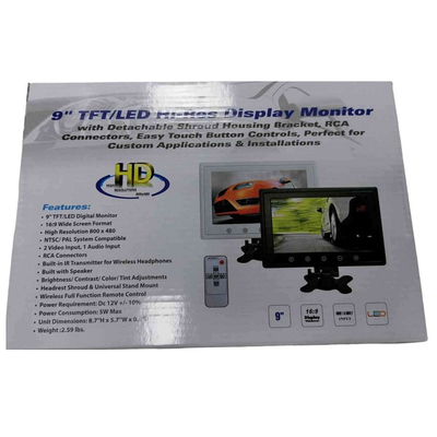 Οθόνη - Monitor αυτοκινήτου - 9'' - 12V - 011226