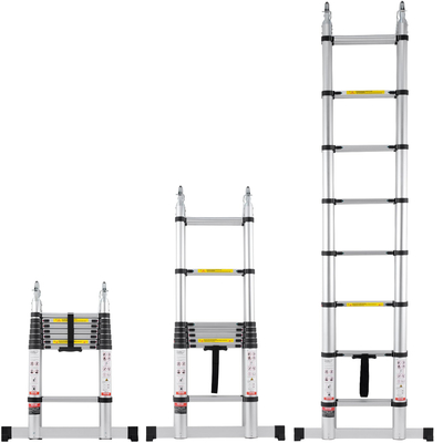 VEVOR Telescoping Extension Ladder 16,5FT-Shape with Stabilizer Bar for RV