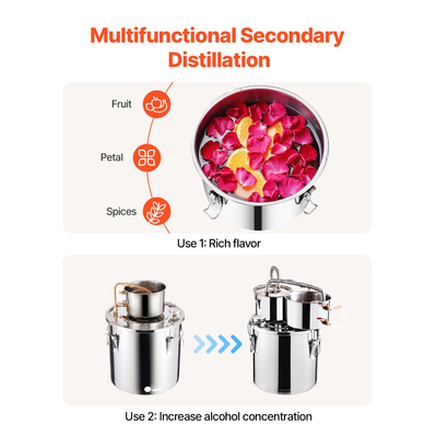 VEVOR Moonshine Still Water Alcohol Distiller 5Gal με βαρέλι Thumper &amp; αντλία νερού 8W