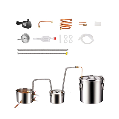 VEVOR Moonshine Still Water Alcohol Distiller 5Gal με βαρέλι Thumper &amp; αντλία νερού 8W