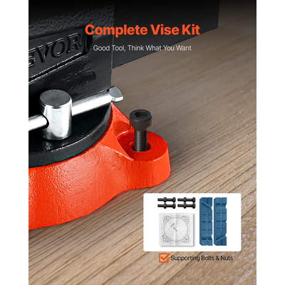 Βάση κλειδώματος με περιστρεφόμενη περιστρεφόμενη σιδερένια βάση πολλαπλών χρήσεων VEVOR 5,5&quot; με όλκιμο σίδηρο