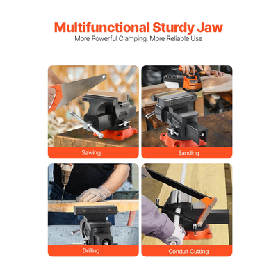 Βάση κλειδώματος με περιστρεφόμενη περιστρεφόμενη σιδερένια βάση πολλαπλών χρήσεων VEVOR 5,5&quot; με όλκιμο σίδηρο