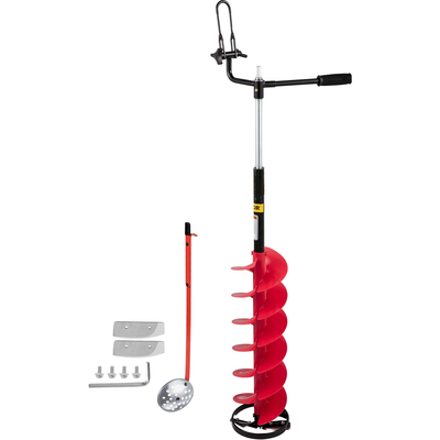 VEVOR Ice Drill Auger, 8\&#039;\&#039; Nylon Ice Auger Diameter, 41\&#039;\&#039; Length Ice Auger Bit, Auger Drill with 14\&#039;\&#039; Right Extension Rod, Λαστιχένια λαβή, Προσαρμογέας τρυπανιού, Αντικαταστάσιμη λεπίδα τρυπήματος για Ice Fish