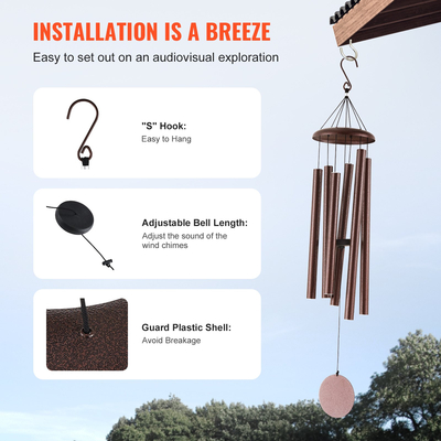 VEVOR Wind Chimes for Outside 1143 mm Aluminium Memorial Deep Tone Wind Chimes