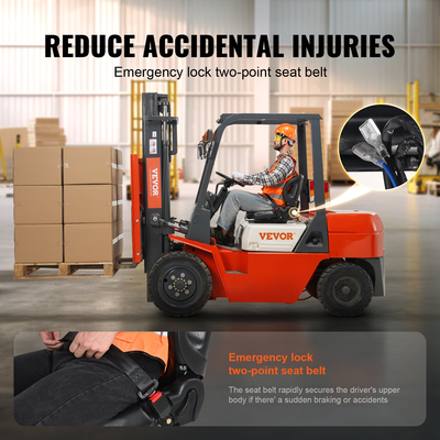 VEVOR Universal Forklift κάθισμα, κάθισμα τρακτέρ με ρυθμιζόμενη γωνία πλάτη, μικροδιακόπτης και ζώνη ασφαλείας, περιτυλιγμένο κάθισμα περονοφόρου για εκσκαφέα φορτωτή τρακτέρ