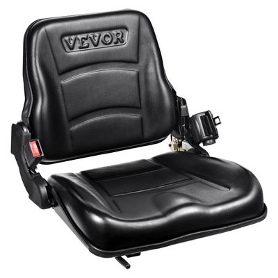 VEVOR Universal Forklift Seat, αναδιπλούμενο κάθισμα τρακτέρ με ρυθμιζόμενη γωνία πλάτη, μικροδιακόπτης και πτυσσόμενη ζώνη ασφαλείας, 6,3-13,4 ιντσών κάθισμα περονοφόρου για εκσκαφέα φορτωτή τρακτέρ