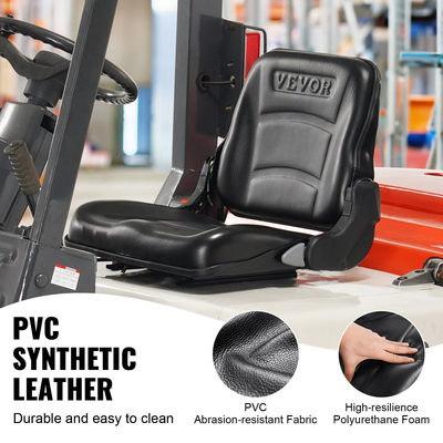 VEVOR Universal Forklift Seat, αναδιπλούμενο κάθισμα τρακτέρ με ρυθμιζόμενη γωνία πλάτη και μικροδιακόπτης, 6,3-13,4 ιντσών Άνετο κάθισμα περονοφόρου με εκτεταμένη υποδοχή για Tractor Loader Excavator