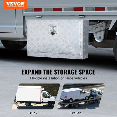 VEVOR Underbody Truck Box, 30&quot;×14&quot;×16&quot; Pickup Storage Box, Heavy Duty Aluminium Diamond Plate Tool Box με κλειδαριά και κλειδιά, Αδιάβροχο κουτί αποθήκευσης τρέιλερ με μάνταλο T-handle για φορτηγό, φορτηγό, ρυμουλκούμενο