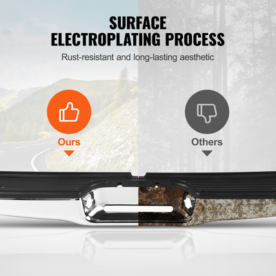 VEVOR Πίσω προφυλακτήρας σκαλοπατιού Συγκρότημα προφυλακτήρα από χάλυβα χρώμιο για 1995-2004-Toyota Tacoma