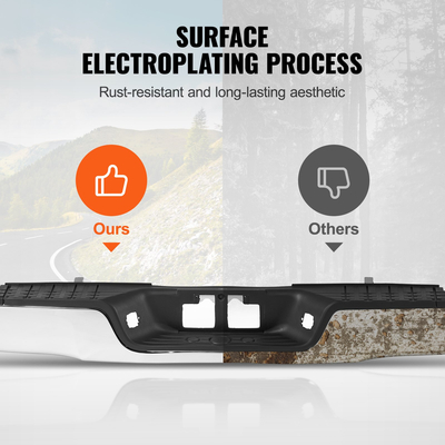 VEVOR Πίσω προφυλακτήρας σκαλοπατιού Συγκρότημα προφυλακτήρα από χάλυβα χρωμίου για 2007-2013-Toyota Tundra