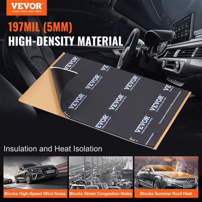 VEVOR Car Sound Deadening Mat, 200 mil 2,3sq.m Υλικό Ηχοαπόσβεσης Αυτοκινήτου, Βουτυλικό Αποσβεστικό Ήχου Αυτοκινήτων, Ηχομόνωση και Υλικό Απόσβεσης Δονήσεων για Αυτοκίνητο