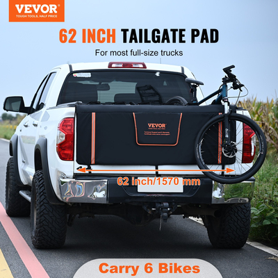 VEVOR Tailgate Bike Pad, 62&quot; Truck Tailgate Pad Carry 6 Mountain Bikes, Upgraded Grooves Tailgate Bike Pad με ανακλαστικές λωρίδες και τσέπες εργαλείων, με άνοιγμα κάμερας για τα περισσότερα φορτηγά
