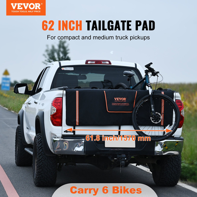 VEVOR Tailgate Bike Pad, 62&quot; Truck Tailgate Pad Carry 6 Mountain Bikes, Pail Protection Pack με ανακλαστικές λωρίδες και τσέπες εργαλείων, Tailgate Pad με άνοιγμα κάμερας για Pickup Trucks