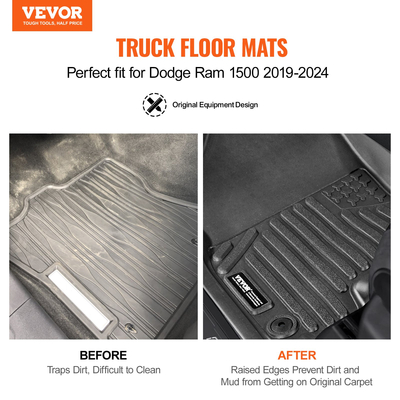 VEVOR Automotive πατάκια Fits for Dodge Ram 1500 2019-2024 3 τεμ.