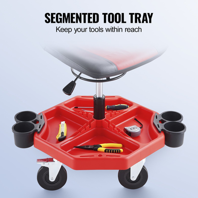 VEVOR Rolling Garage Stool 300LBS Ρυθμιζόμενο κάθισμα καταστήματος μηχανικής εργασίας με ροδάκια