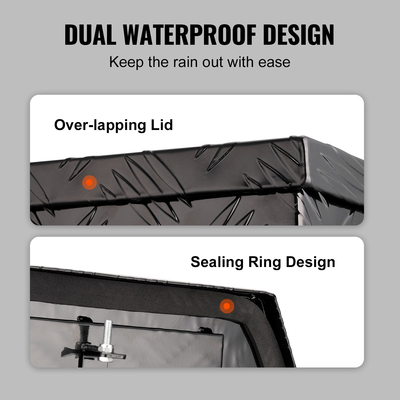 VEVOR Trailer Tongue Box, Αλουμίνιο Diamond Plate Tongue Box Chance, Heavy Duty Trailer Box Storage with Lock and Keys, Utility Trailer Tongue Box for Pickup Truck, RV, Trailer, 33&quot;x19&quot;x18