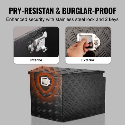 VEVOR Trailer Tongue Box, Αλουμίνιο Diamond Plate Tongue Box Chance, Heavy Duty Trailer Box Storage with Lock and Keys, Utility Trailer Tongue Box for Pickup Truck, RV, Trailer, 33&quot;x19&quot;x18