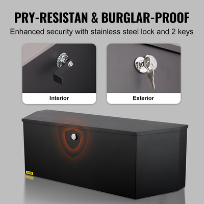 VEVOR Trailer Tongue Tool Storage Box 36 x 12 x 12 ιντσών από ανθρακούχο χάλυβα + κλειδιά κλειδαριάς