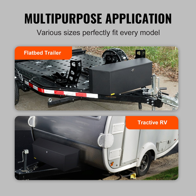 VEVOR Trailer Tongue Tool Storage Box 36 x 12 x 12 ιντσών από ανθρακούχο χάλυβα + κλειδιά κλειδαριάς