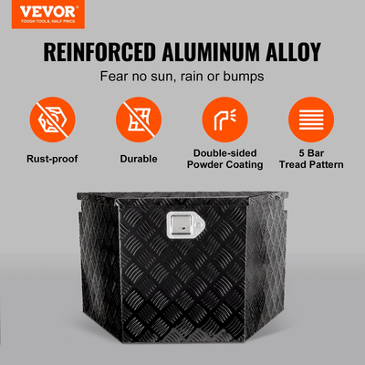 VEVOR Trailer Tongue Box, Αλουμίνιο Diamond Plate Tongue Box Box Box, Heavy Duty Trailer Box Storage with Lock and Keys, Utility Trailer Tongue Box for Pickup Truck, RV, Trailer, 39&quot;x16.5&quot;x12