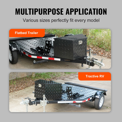 VEVOR Trailer Tongue Box, Αλουμίνιο Diamond Plate Tongue Box Box Box, Heavy Duty Trailer Box Storage with Lock and Keys, Utility Trailer Tongue Box for Pickup Truck, RV, Trailer, 39&quot;x16.5&quot;x12