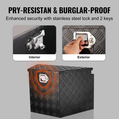 VEVOR Trailer Tongue Box, Αλουμίνιο Diamond Plate Tongue Box Box Box, Heavy Duty Trailer Box Storage with Lock and Keys, Utility Trailer Tongue Box για Pickup Truck, RV, Trailer, 29&quot;x16.2&quot;x18