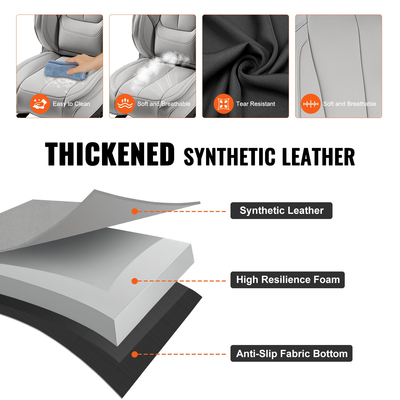 Καλύμματα καθισμάτων VEVOR, Universal καλύμματα καθισμάτων αυτοκινήτου Πλήρες σετ καθίσματα, μπροστινό και πίσω κάθισμα, 13 τμχ Κάλυμμα καθίσματος από συνθετικό δέρμα, πλήρως κλειστό σχέδιο, αποσπώμενο προσκέφαλο και συμβατό με αερόσακο, για τα περισσότερα φορτηγά SUV αυτοκινήτων