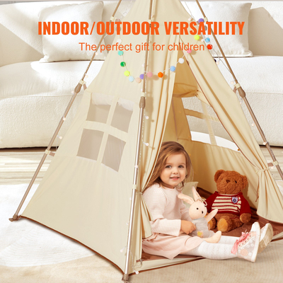VEVOR Kids Play Tent Teepee Tent for Kids Πτυσσόμενη σκηνή για νήπια με χαλάκι και τσάντα