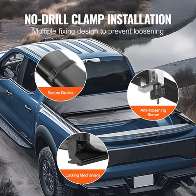 Κάλυμμα κρεβατιού VEVOR Truck, Roll Up Truck Bed Tonneau Cover, Συμβατό με 2009-2024 Ford F-150 Styleside κρεβάτι, για κρεβάτι 5,5 x 5,4 ft, μαλακό υλικό PVC, 100% κάλυμμα πρόσβασης κρεβατιού Roll Up Tonneau