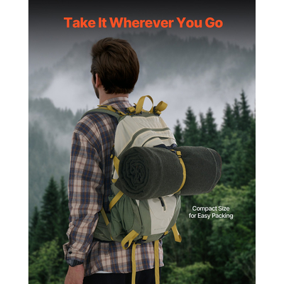 Μάλλινη κουβέρτα κάμπινγκ VEVOR 64&quot; x 88&quot; Ζεστή για κάμπινγκ Πεζοπορία Travel Army Green