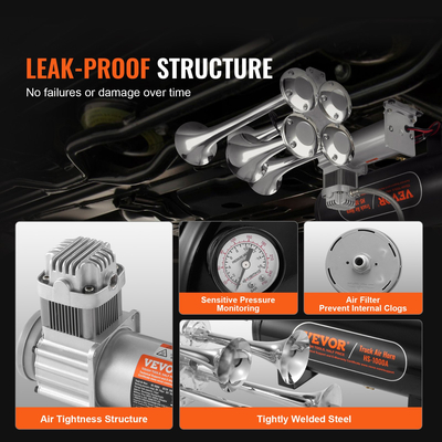 Κιτ κέρατων τρένου Κιτ κέρατων αέρα τρομπέτων 160 δεξαμενή αεροσυμπιεστών 2.6