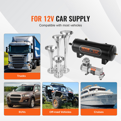 Κιτ κέρατων τρένου Κιτ κέρατων αέρα τρομπέτων 160 δεξαμενή αεροσυμπιεστών 2.6