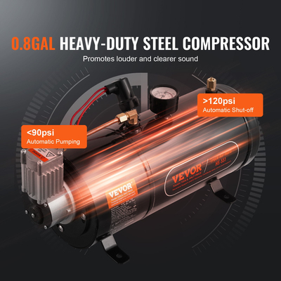 Κιτ κέρατων τρένου Κιτ κέρατων αέρα τρομπέτων Κιτ 120 αεροσυμπιεστών 0.8 Δεξαμενή γαλοπούλας