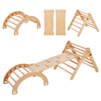 VEVOR Pikler Triangle Set 5in1 Montessori Climbing Toys for νήπια Μεγάλο ξύλο