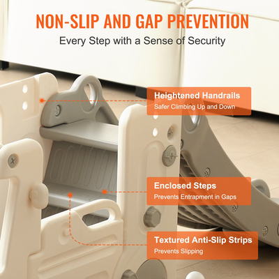 VEVOR Toddler Slide, Παιδική τσουλήθρα για νήπια ηλικίας 1-12 με αναρριχώμενες σκάλες και παιδότοπο λεωφορείου, Εσωτερικό σετ παιχνιδιού τσουλήθρας για παιδιά βάρους έως 50 κιλών, παιδική χαρά με υπερυψωμένη κουπαστή, αντιολισθητική λωρίδα