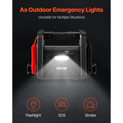 VEVOR Jump Starter 4000A 88,8Wh Lithium Booster Jumper Box Portable Power Bank