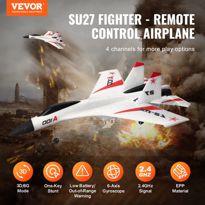 VEVOR RC Airplane Fighter EPP Foam RC Plane Toy 2,4 GHz Τηλεχειριστήριο Λειτουργία 3D/6G
