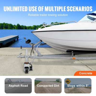VEVOR Electric Trailer Dolly, 5000lbs Rewing Capacity, 350W 12V Trailer Jockey Wheel με 22 ft/min Ταχύτητα κίνησης, 12&#039;&#039;-24,8&#039;&#039; ρυθμιζόμενο ύψος σφιγκτήρα &amp; ελαστικό 8&#039;&#039;, για κινούμενο τρέιλερ τροχόσπιτο