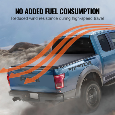 VEVOR Quad-fold Tonneau Cover Truck Bed Cover for 2002-2024 Dodge Ram 1500 PVC