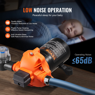 VEVOR 12V Αντλία Διαφράγματος 3,5GPM 13,25L/min Διακόπτης πίεσης αντλίας νερού 3 θαλάμων