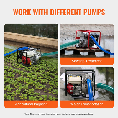 VEVOR Σετ σωλήνων αναρρόφησης για αντλία νερού 2 σε x 20 πόδια πράσινο/50 πόδια μπλε σωλήνες